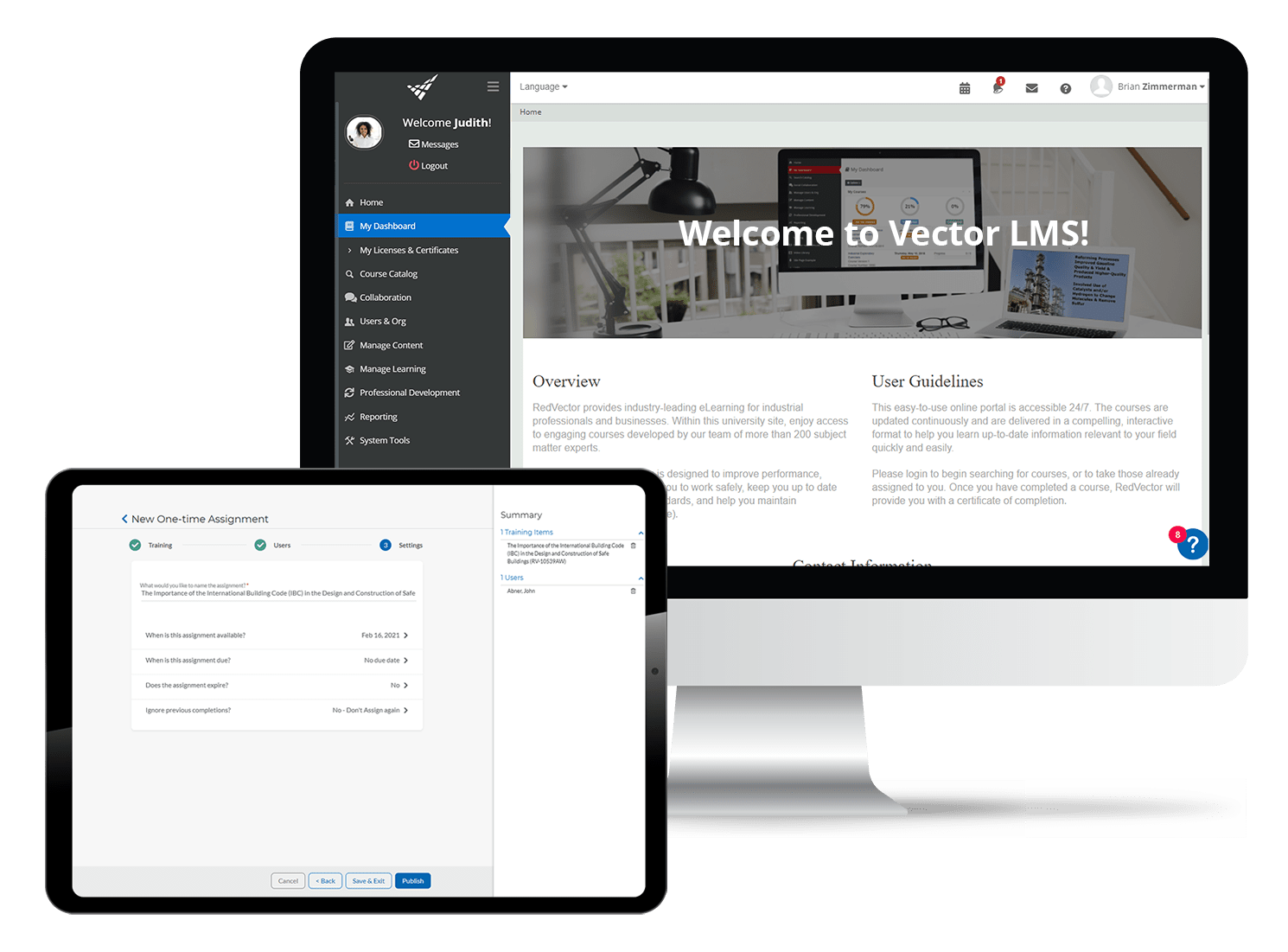 Vector-LMS-Welcome-Assign-Courses